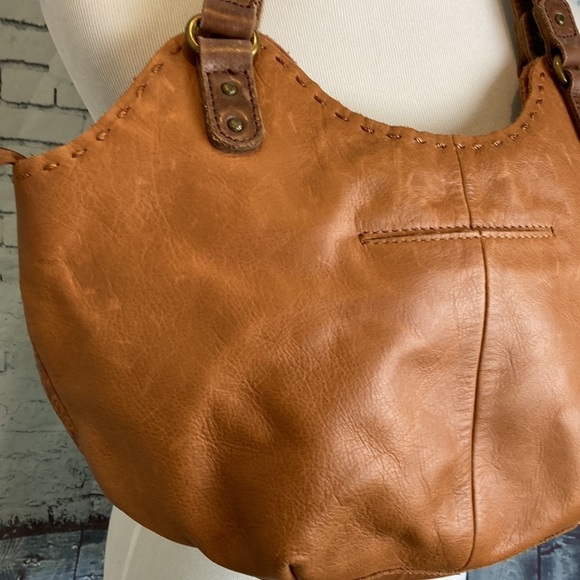 The Sak Indio Genuine Leather Satchel Purse Bag Floral Embossing Western Boho - Picture 11 of 16